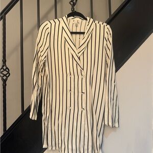 Amuse Society Striped Cream and Black Mini Dress